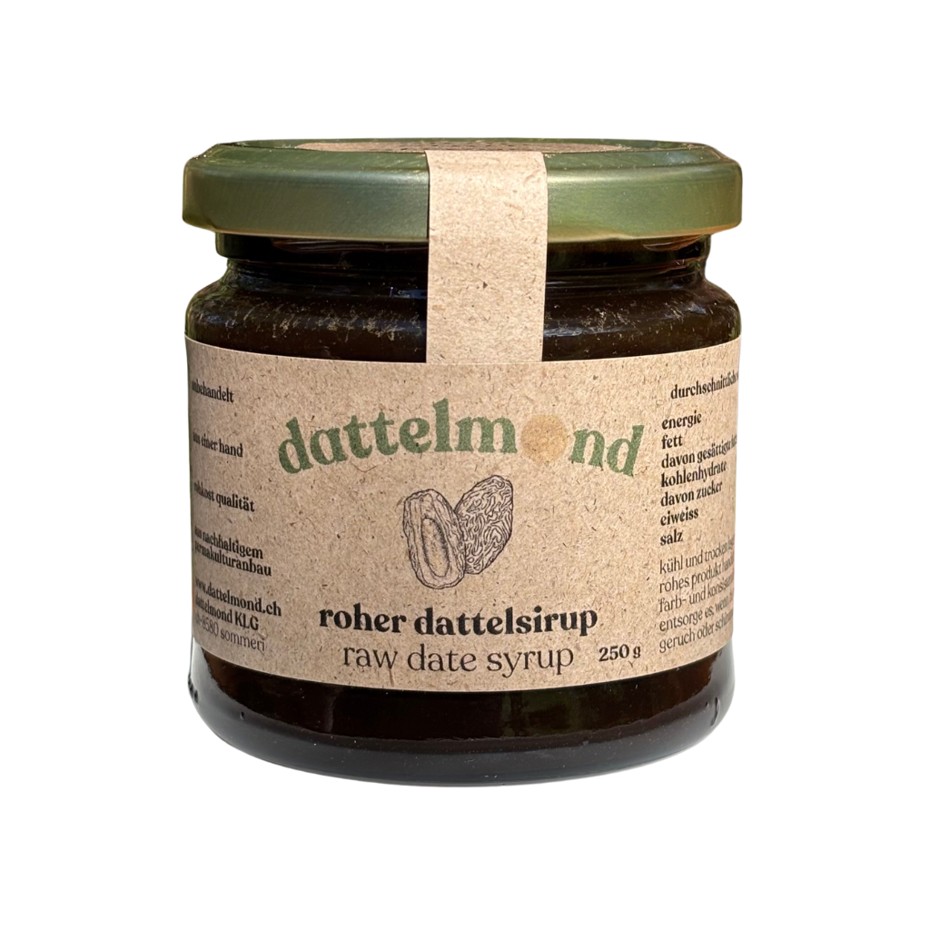 250g Glas roher dattelsirup, ohne hintergrund